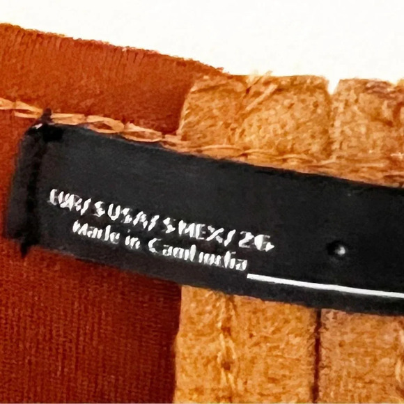 Zara Faux‎ Fur Ultrasuede Coat Brown Size Small Snap Front Blogger Fave Cozy - Picture 3 of 13